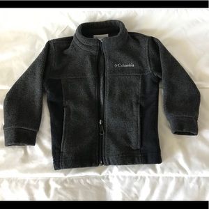 Gently used black and gray Columbia fleece jacket